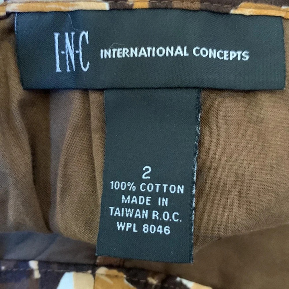 INC International Concepts Pleated Brown Mini Skirt - Picture 6 of 6